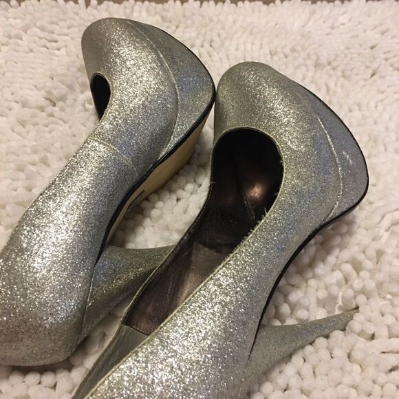 Bakers Silver Glitter Stilettos Size 6 - Picture 6 of 9